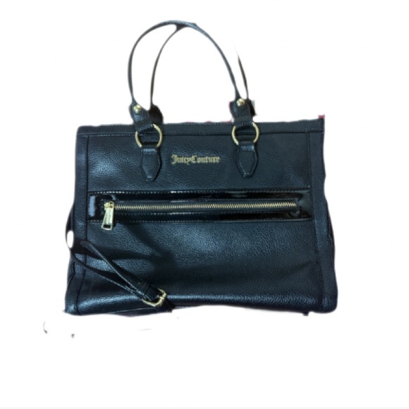 Juicy Couture Black Dome Satchel Bowling Bag Purse with Shoulder Strap - Picture 1 of 13
